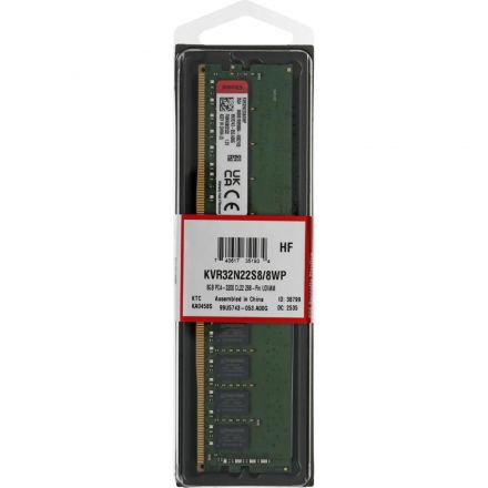 Модуль памяти Kingston DIMM DDR4 8Gb 3200Мгц(KVR32N22S8/8WP) Модуль памяти Kingston DIMM DDR4 8Gb 3200Мгц(KVR32N22S8/8WP)