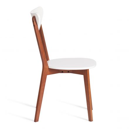 Стул жесткое сиденье MAXI (Макси), каркас бук, сиденье, спинка - мдф, 86 х 48.5 х 54.5 см, Белый + Коричневый