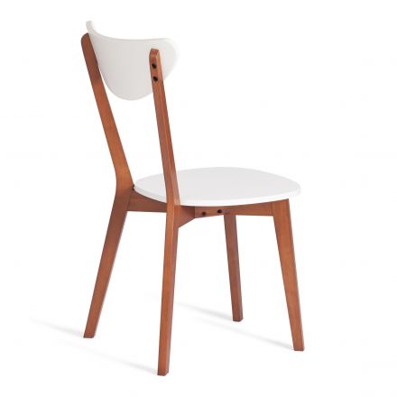 Стул жесткое сиденье MAXI (Макси), каркас бук, сиденье, спинка - мдф, 86 х 48.5 х 54.5 см, Белый + Коричневый