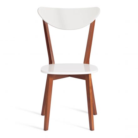 Стул жесткое сиденье MAXI (Макси), каркас бук, сиденье, спинка - мдф, 86 х 48.5 х 54.5 см, Белый + Коричневый