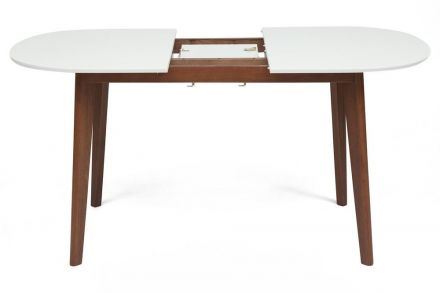 Стол обеденный раскладной BOSCO (Боско) основание бук, столешница мдф, 120+30*80см, Белый + Коричневый Стол обеденный раскладной BOSCO (Боско) основание бук, столешница мдф, 120+30*80см, Белый + Коричневый