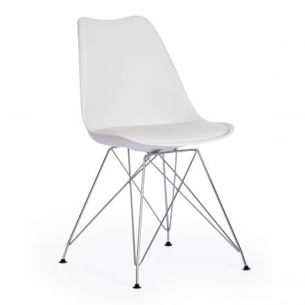 Стул Тулип Айрон Чаир/Tulip Iron Chair (мод.EC-123)/1 шт. в упаковке металл/пластик, 54,5*48*83,5см, white (белый)