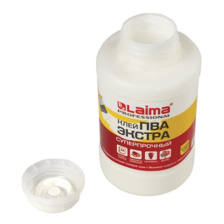Клей ПВА Экстра Суперпрочный 1 кг (керамика, ткань, кожа, дерево, бумага, картон), LAIMA, 606432 Клей ПВА Экстра Суперпрочный 1 кг (керамика, ткань, кожа, дерево, бумага, картон), LAIMA, 606432