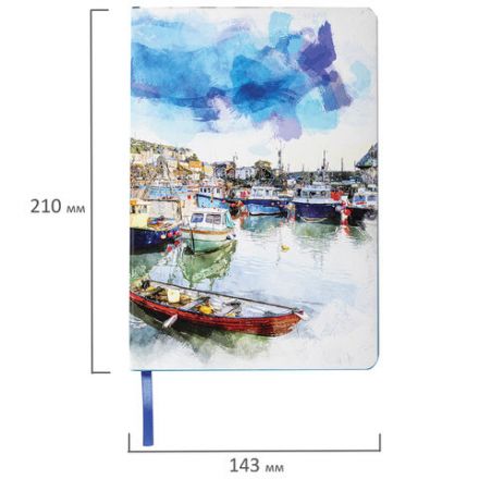 Блокнот А5 (143x210 мм), BRAUBERG VISTA "Bay of joy", под кожу, гибкий, 80 л., 112086 Блокнот А5 (143x210 мм), BRAUBERG VISTA "Bay of joy", под кожу, гибкий, 80 л., 112086