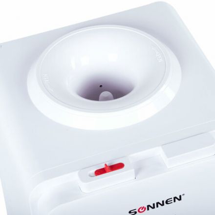 Кулер для воды SONNEN FE-02, напольный, НАГРЕВ/ОХЛАЖДЕНИЕ ЭЛЕКТРОННОЕ, 2 крана, белый, 454996