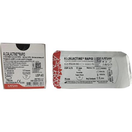 Шовный материал ALCALACTINE RAPID 4/0 17 1/2 TAPER POINT кол. 75 уп/12 шт Шовный материал ALCALACTINE RAPID 4/0 17 1/2 TAPER POINT кол. 75 уп/12 шт