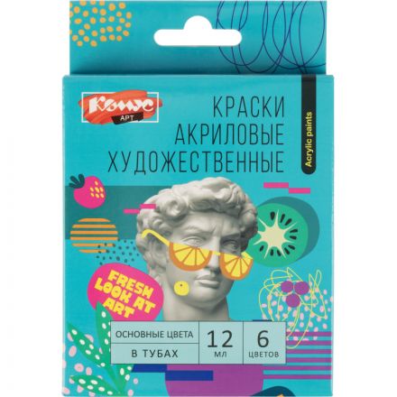 Краски акриловые худож.Комус Арт Студия, 6цв х 12мл, в тубах