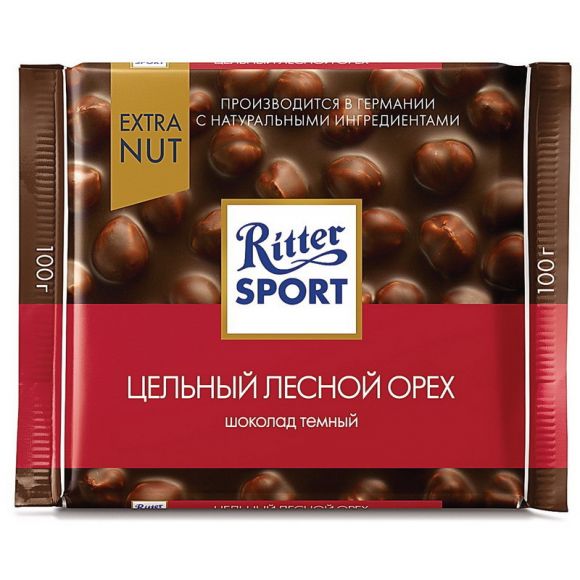 Шоколад Ritter Sport горький с цельным лесным орехом 100 г