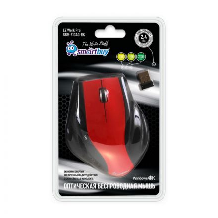 Мышь компьютерная Smartbuy 613AG WLS красно/черная (SBM-613AG-RK)/40