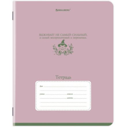 Тетрадь 12 л. BRAUBERG клетка, обложка картон, PHRASES, 107777