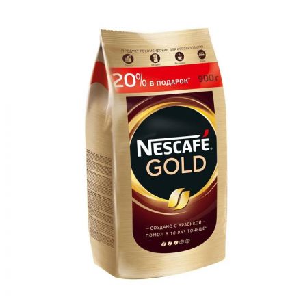 Кофе Nescafe Gold раств.субл.900г пакет,515916