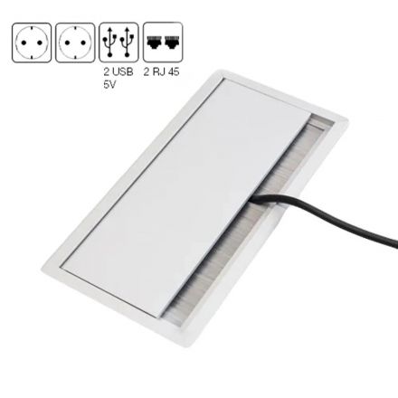 Стол Avizo с тумбой слева Ш200 розет.блок д.парма/графит145S003