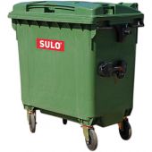 Контейнер-бак мусорный 660 л пластиковый на 4-х колесах с крышкой зеленый