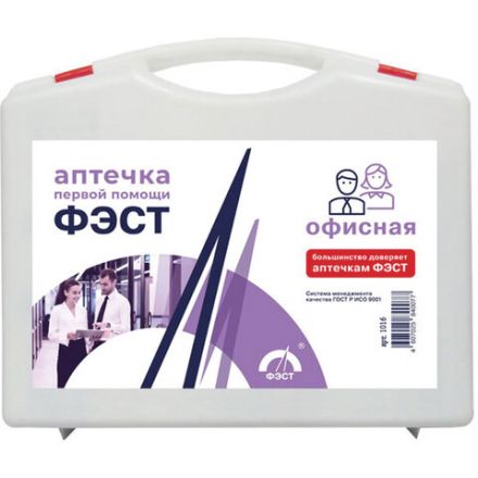 Аптечка первой помощи офисная ФЭСТ, до 30 человек, футляр полистирол, № 5.1, 1016 Аптечка первой помощи офисная ФЭСТ, до 30 человек, футляр полистирол, № 5.1, 1016