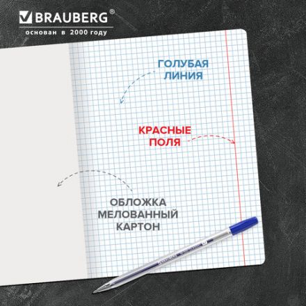 Тетрадь 24 л. BRAUBERG КЛАССИКА NEW клетка, обложка картон, АССОРТИ (5 видов), 105702