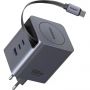 Зарядное устройство UGREEN X616 (65828),выдв каб,100W GaN,USB-C&A,сер косм