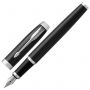 Ручка перьевая PARKER "IM Core Black Lacquer CT", корпус черный глянцевый лак, хромированные детали, синяя, 1931644