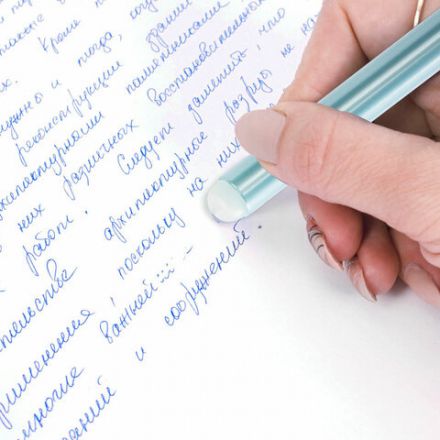 Ручки стираемые гелевые STAFF "College" EGP, НАБОР 2 штуки, СИНИЕ, + 4 сменных стержня, игольчатый узел 0,5 мм, линия письма 0,38 мм, 143668