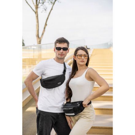 Сумка на пояс HEIKKI RIO (ХЕЙКИ), два отделения, регулируемый ремень, светоотражающий элемент, 36х9х13 см, 272618