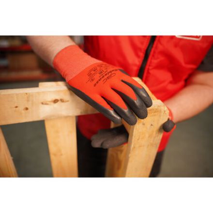 Перчатки полиэфирные РУБИСЕНС прочные эластичные 1 пара, 15 класс, 46-48 г, разм 9, покрытие - облив РЕЛЬЕФНЫЙ ЛАТЕКС, супер сцепление, СВС, pe15nt син/син