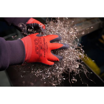 Перчатки полиэфирные РУБИСЕНС прочные эластичные 1 пара, 15 класс, 46-48 г, разм 9, покрытие - облив РЕЛЬЕФНЫЙ ЛАТЕКС, супер сцепление, СВС, pe15nt син/син