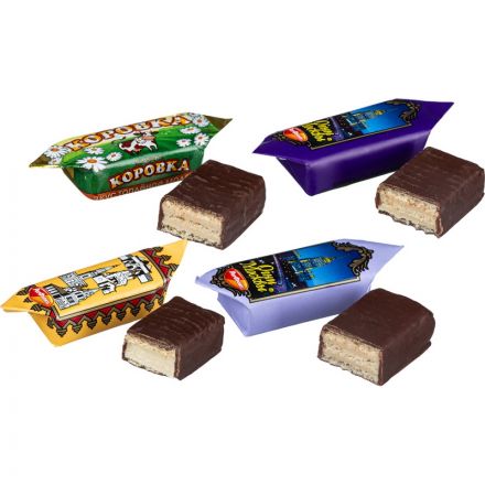 Конфеты Рот Фронт Огни Москвы, Замоскворечье, Коровка топл.мол., 700г