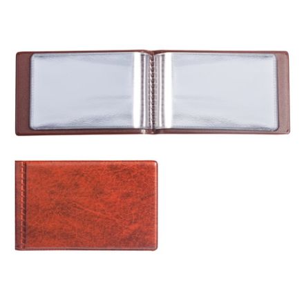 Визитница однорядная на 28 визитных, дисконтных или кредитных карт, коричневая, 2054-104 Визитница однорядная на 28 визитных, дисконтных или кредитных карт, коричневая, 2054-104