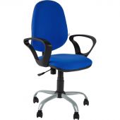 Кресло FA_EChair-222 PC ткань синяя ТК9, Silver