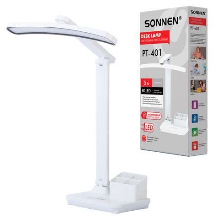 Настольная лампа светильник беспроводная SONNEN PT-401, органайзер, USB, LED, 5 Вт, 3 режима, 238779 Настольная лампа светильник беспроводная SONNEN PT-401, органайзер, USB, LED, 5 Вт, 3 режима, 238779