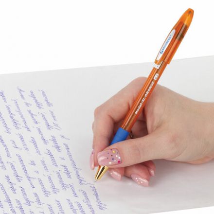 Ручка шариковая масляная с грипом BRAUBERG Model-XL ORANGE, СИНЯЯ, узел 0,7 мм, линия 0,35 мм, 143246 Ручка шариковая масляная с грипом BRAUBERG Model-XL ORANGE, СИНЯЯ, узел 0,7 мм, линия 0,35 мм, 143246