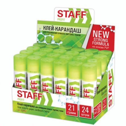 Клей-карандаш УСИЛЕННЫЙ STAFF Profit, 21 г, PVP-основа, 228662 Клей-карандаш УСИЛЕННЫЙ STAFF Profit, 21 г, PVP-основа, 228662
