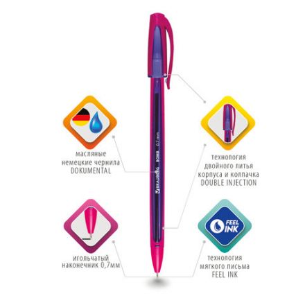 Ручка шариковая масляная BRAUBERG "BOMB GT Color", СИНЯЯ, прорезиненный корпус ассорти, узел 0,7 мм, линия письма 0,35 мм, 143346 Ручка шариковая масляная BRAUBERG "BOMB GT Color", СИНЯЯ, прорезиненный корпус ассорти, узел 0,7 мм, линия письма 0,35 мм, 143346