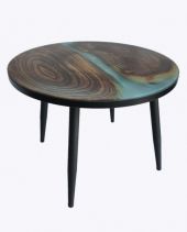 Стол журнальный "Лофт 4", ЛДСП 22мм + стекло 4мм, Белая река, опоры металл Стол журнальный "Лофт 4", ЛДСП 22мм + стекло 4мм, Белая река, опоры металл