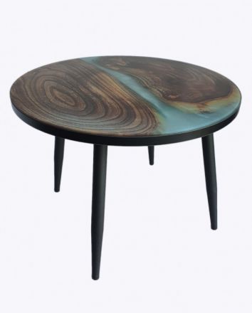 Стол журнальный "Лофт 4", ЛДСП 22мм + стекло 4мм, Белая река, опоры металл Стол журнальный "Лофт 4", ЛДСП 22мм + стекло 4мм, Белая река, опоры металл