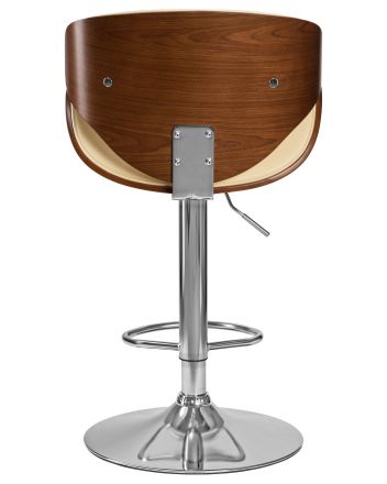 Стул барный DOBRIN KARTER, коричневое дерево, кремовый