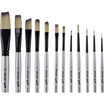 Набор кистей худож Комус Арт,синт.сред.жестк,корот.ручка,черн.кейс,12шт/наб Набор кистей худож Комус Арт,синт.сред.жестк,корот.ручка,черн.кейс,12шт/наб