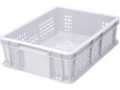 Ящик 400х300х120 мороз. перфорированный, с внешней ручкой  натуральный