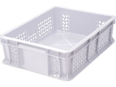 Ящик 400х300х120 мороз. перфорированный, с внешней ручкой  натуральный