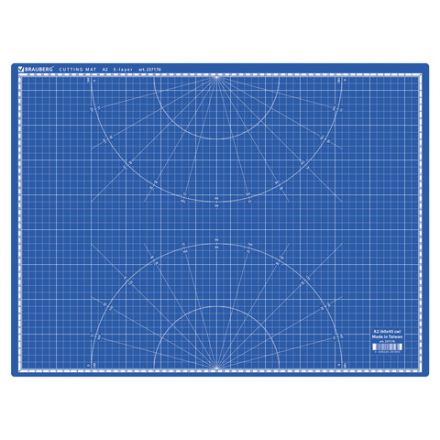 Коврик (мат) для резки BRAUBERG EXTRA 5-слойный, А2 (600х450 мм), двусторонний, толщина 3 мм, синий, 237176