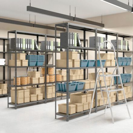 Стеллаж металлический BRABIX "ГРАФИТ MS KD-195/60-6", лофт, 1950х1000х600 мм, 6 полок, 291274, S240BR246693