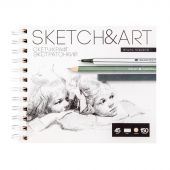 Скетчбук Sketch&Art 180х155 мм, 150 л. крафт 45 гр. на гребне 1-150-565/02
