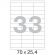 Этикетки самоклеящиеся Promega label (Комус) 70х25,4 мм 33 штуки на листе белые (100 листов в упаковке)