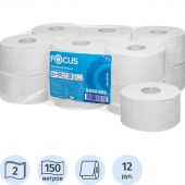 Бумага туалетная д/дисп Focus Jumbo Optimum 2сл белцел150м 12рул/уп 5060405