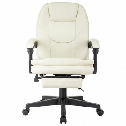 Кресло офисное CH-868N-BF, синхромеханизм, подставка для ног, экокожа, бежевое, 2018357 Кресло офисное CH-868N-BF, синхромеханизм, подставка для ног, экокожа, бежевое, 2018357