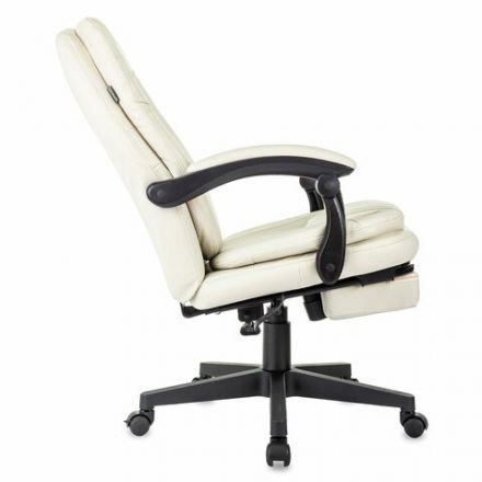 Кресло офисное CH-868N-BF, синхромеханизм, подставка для ног, экокожа, бежевое, 2018357 Кресло офисное CH-868N-BF, синхромеханизм, подставка для ног, экокожа, бежевое, 2018357