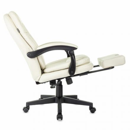 Кресло офисное CH-868N-BF, синхромеханизм, подставка для ног, экокожа, бежевое, 2018357 Кресло офисное CH-868N-BF, синхромеханизм, подставка для ног, экокожа, бежевое, 2018357