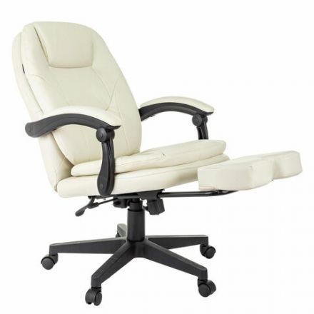 Кресло офисное CH-868N-BF, синхромеханизм, подставка для ног, экокожа, бежевое, 2018357 Кресло офисное CH-868N-BF, синхромеханизм, подставка для ног, экокожа, бежевое, 2018357