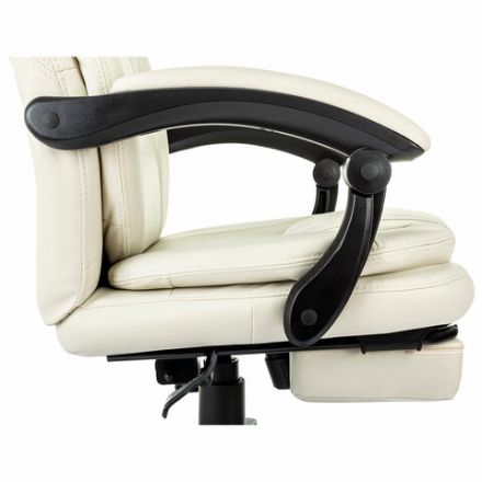 Кресло офисное CH-868N-BF, синхромеханизм, подставка для ног, экокожа, бежевое, 2018357 Кресло офисное CH-868N-BF, синхромеханизм, подставка для ног, экокожа, бежевое, 2018357