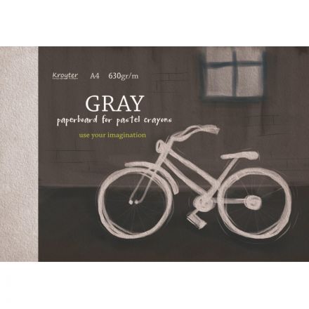 Альбом для рис.пастелью Kroyter А4 10л,блок серый тонир. картон 760г,7590