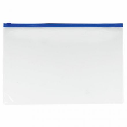 Папка-конверт на молнии А4 (230х333 мм), прозрачная, молния синяя, 0,11 мм, BRAUBERG, 221010 Папка-конверт на молнии А4 (230х333 мм), прозрачная, молния синяя, 0,11 мм, BRAUBERG, 221010